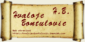 Hvaloje Bontulović vizit kartica